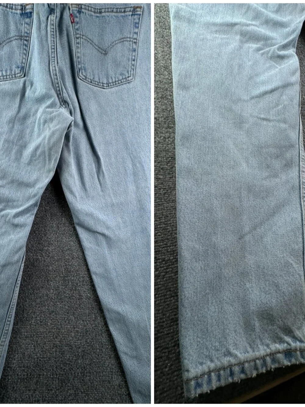 VTG 1999 Levis 550 Sz 18 (36x31.5) Reg L Relaxed Fit Light Wash Denim Jeans *